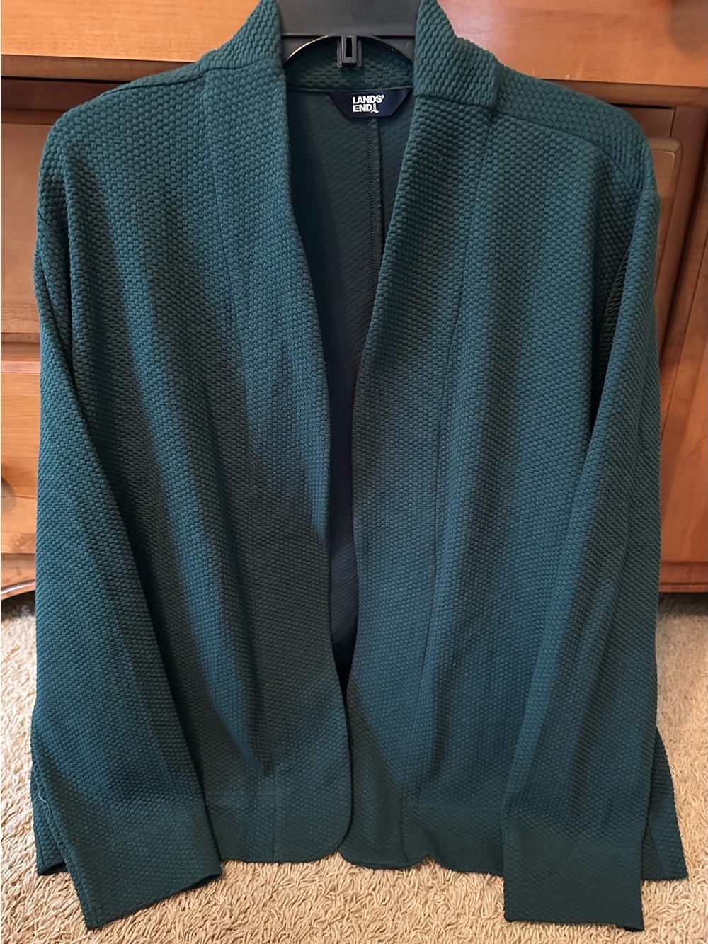 NWOT LANDS END HUNTER GREEN CARDIGAN